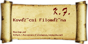 Kovácsi Filoména névjegykártya