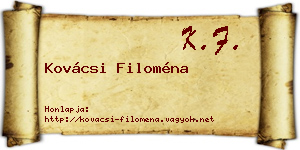 Kovácsi Filoména névjegykártya