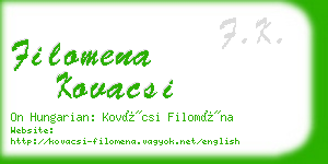 filomena kovacsi business card